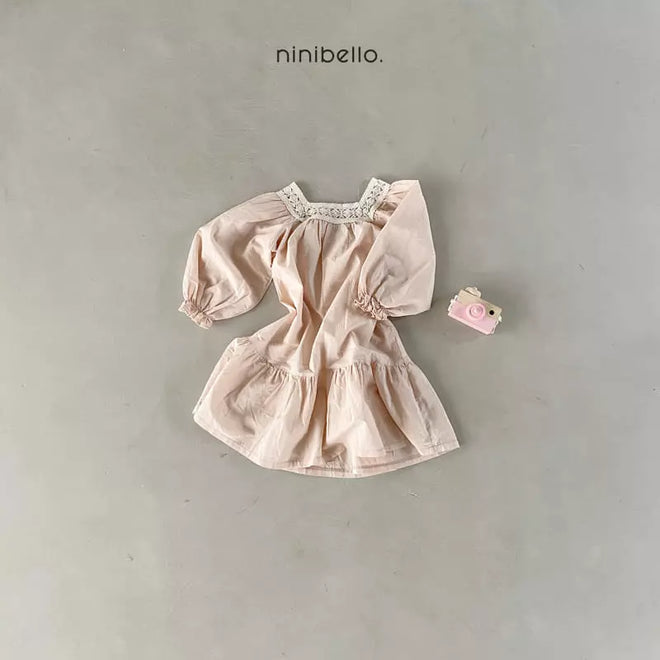 Pink Square Neck Dress