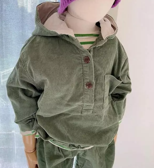Green Corduroy Hoody