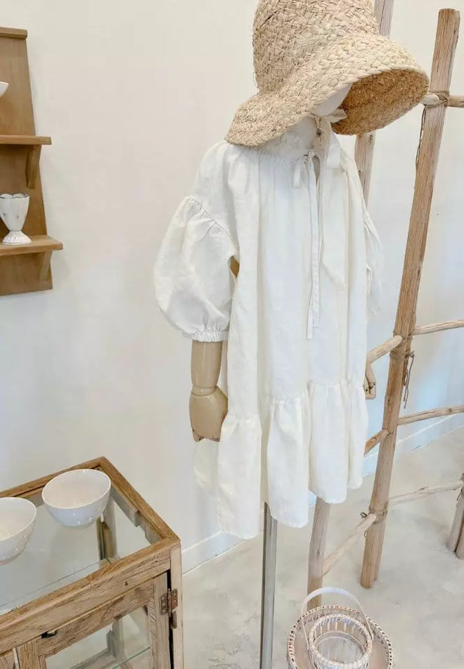 Ivory Tie Neck Dress