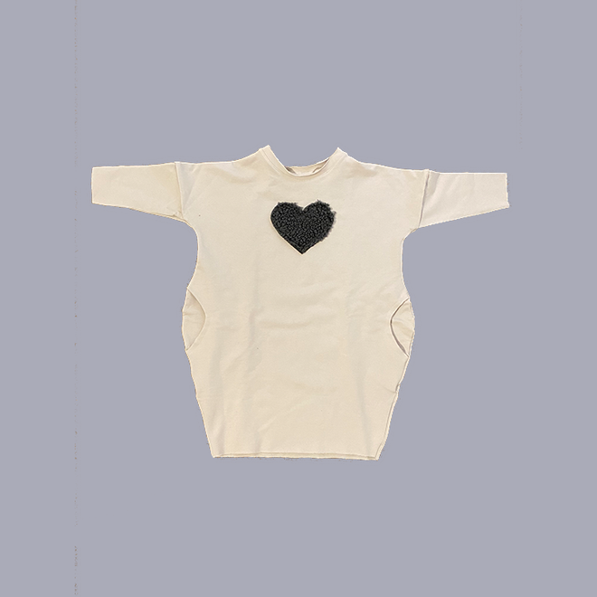 Maybe4Baby Girls Heart Pocket Dress Cream