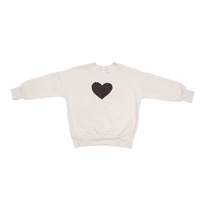 Maybe4Baby Girls heart cream sweat top