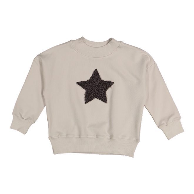 Maybe4Baby Cream Boys star sweat top