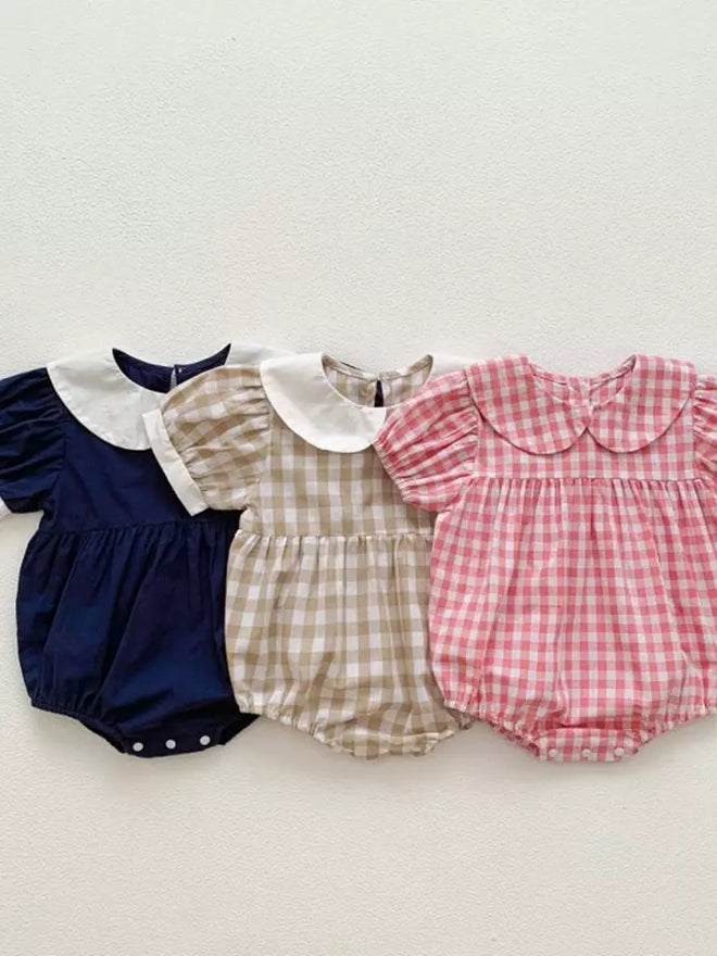 Pink Gingham Romper