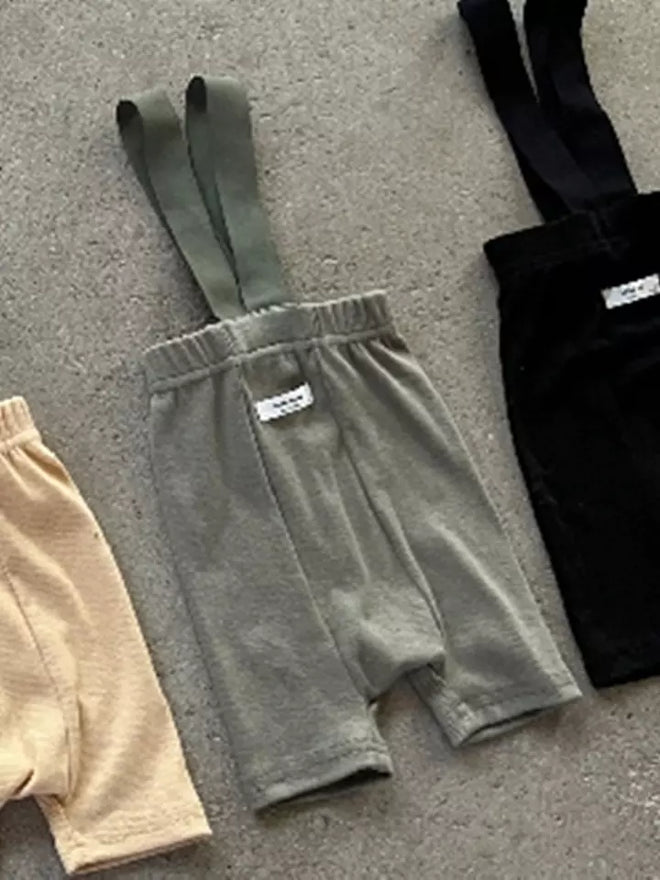 Khaki Baby Ribbed Dungaree