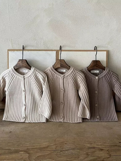 Rib Knit Cardigan - Beige