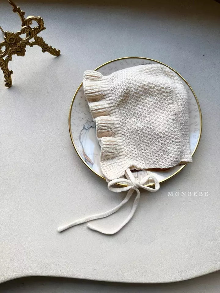 Ivory Knit Bonnet