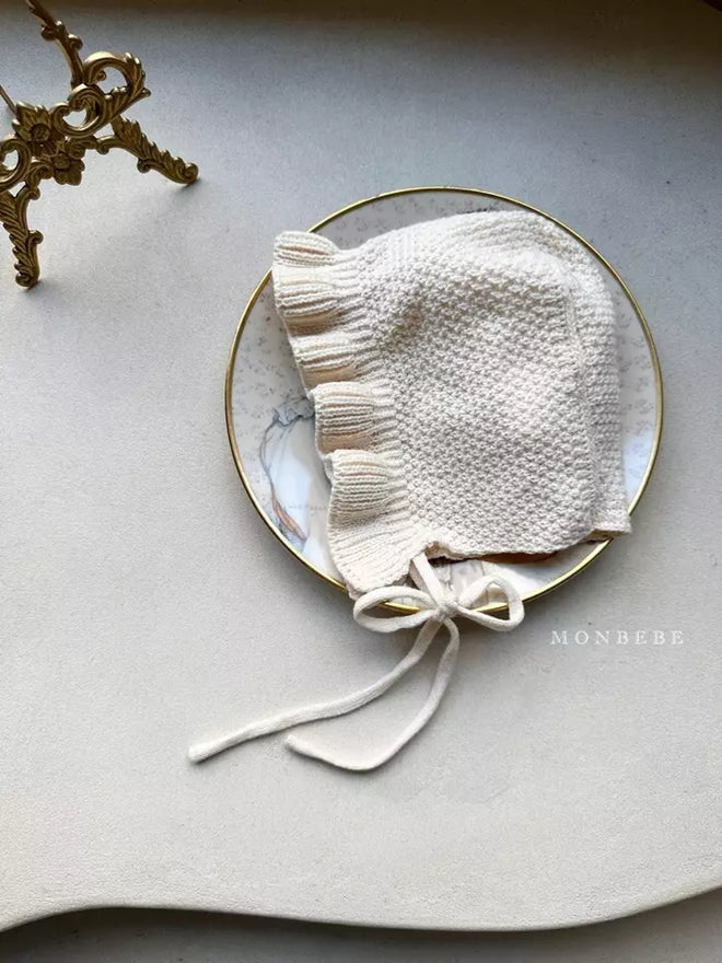 Ivory Knit Bonnet
