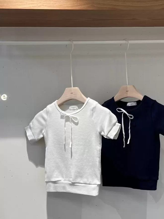 Petitie Ribbon Tee - Navy