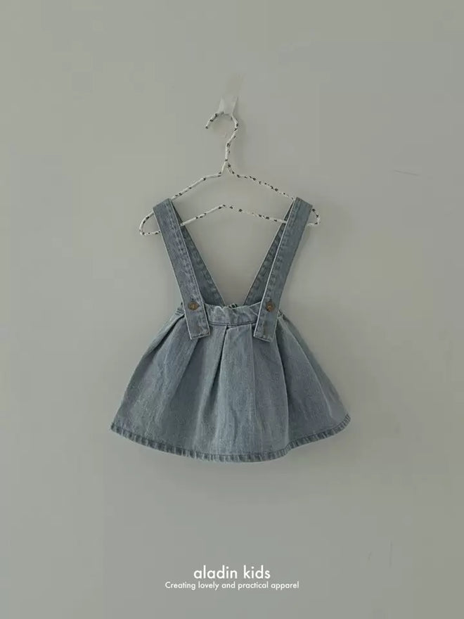 Suspender Denim Skirt