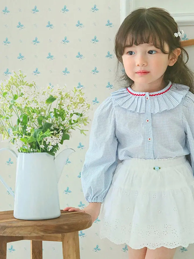 Sage Checked Blouse