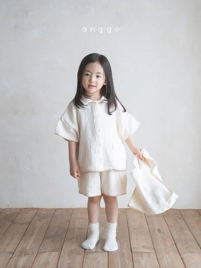 Stitch Pocket 2PC Set - Cream