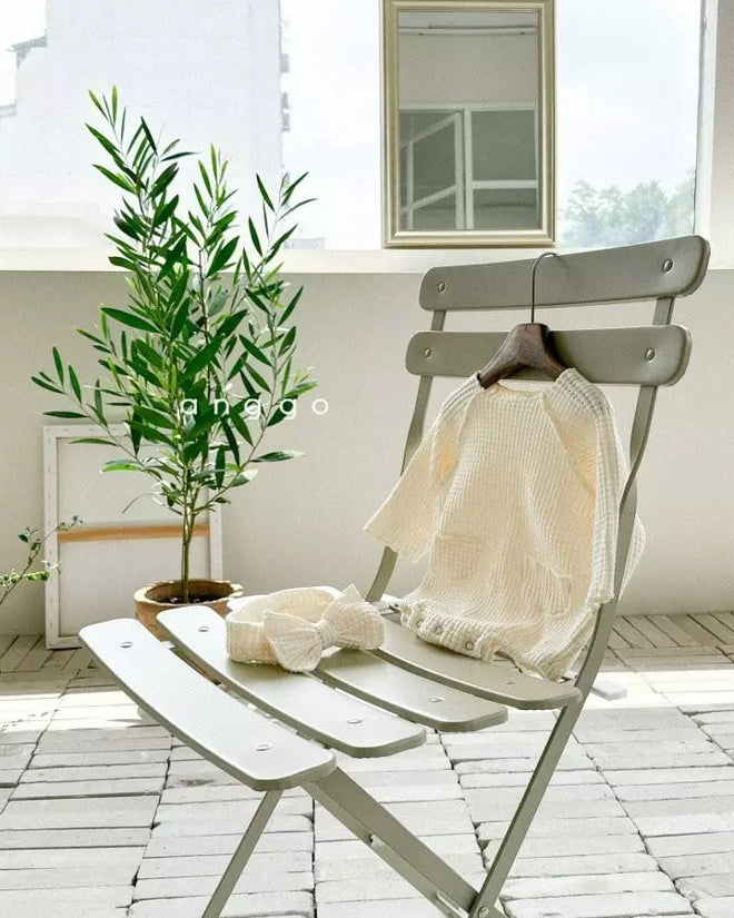 Baby Waffle Bodysuit - Cream