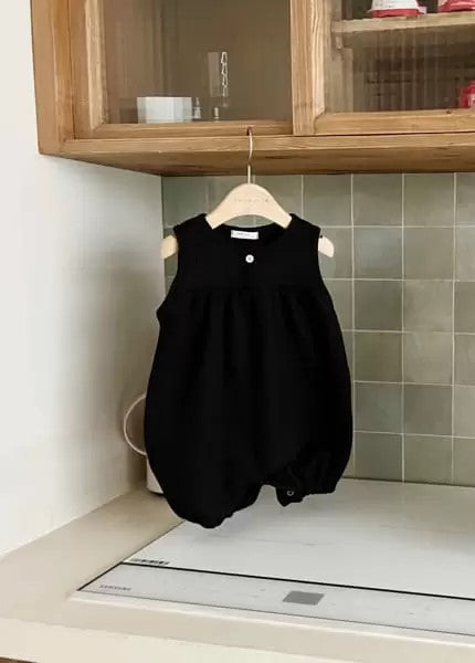 Choco Waffle Dungarees - Black