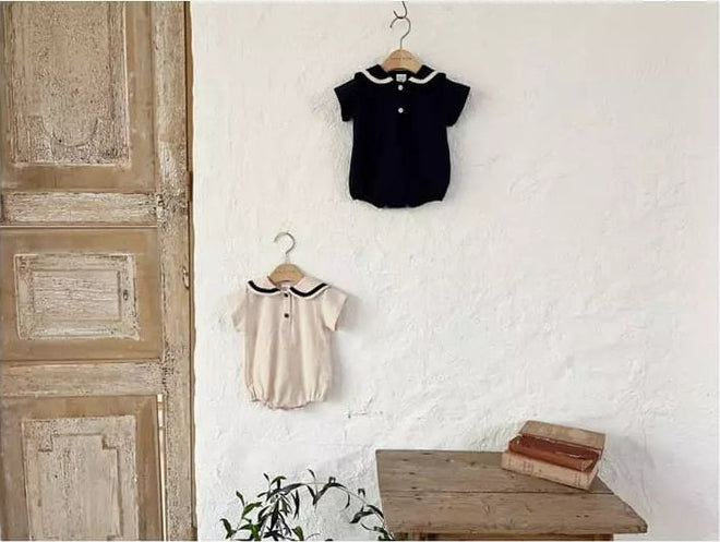 Navy Sailor Collar Bodysuit