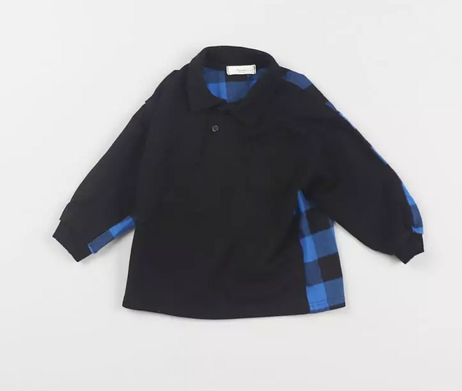 Back Checked Tee - Cobalt