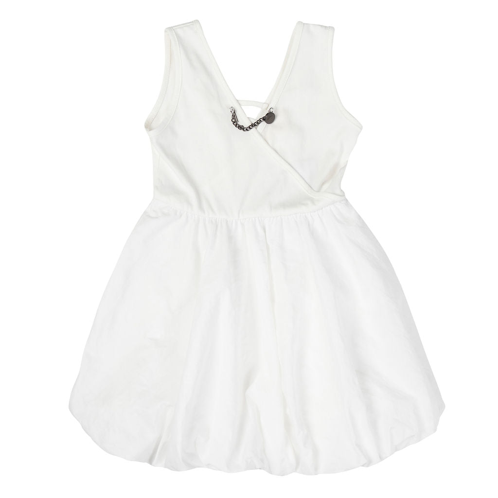 Mini Nod Chain Combo Girls Dress - White