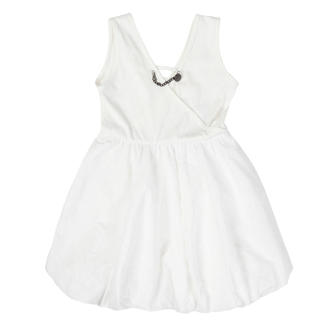 Mini Nod Chain Combo Girls Dress - White