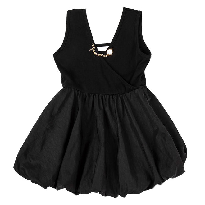 Mini Nod Chain Combo Girls Dress - Black Mini Nod Chain Combo Girls Dress - Black