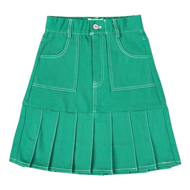 Mini Nod Pleated Heavy Mini Skirt - Mint Green