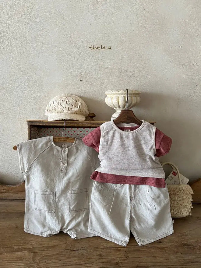 Linen Denim Body Suit - Oatmeal