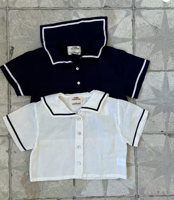 Sailer Collar Shirt White
