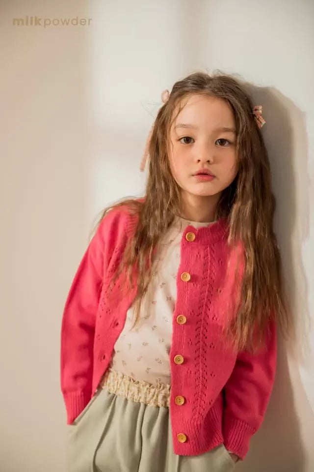 Bom Bom Knit Cardigan - Pink