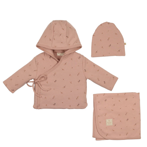 Mon Tresor Nature's Print Jacket 3PC Set - Misty Rose