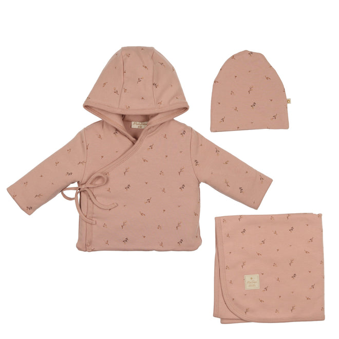 Mon Tresor Nature's Print Jacket 3PC Set - Misty Rose