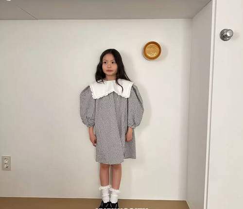 Checked Collar Dress - Check