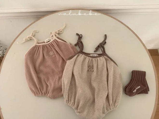 Ban Ban Waffle Body Suit - Indi-pink