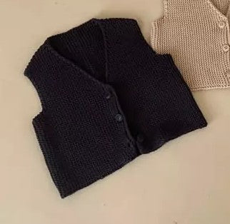 Chunky Knit Baby Vest - Navy