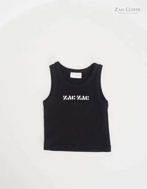 Zac Rib Sleeveless Tee - Black
