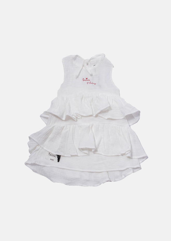 Booso White Tiered Dress