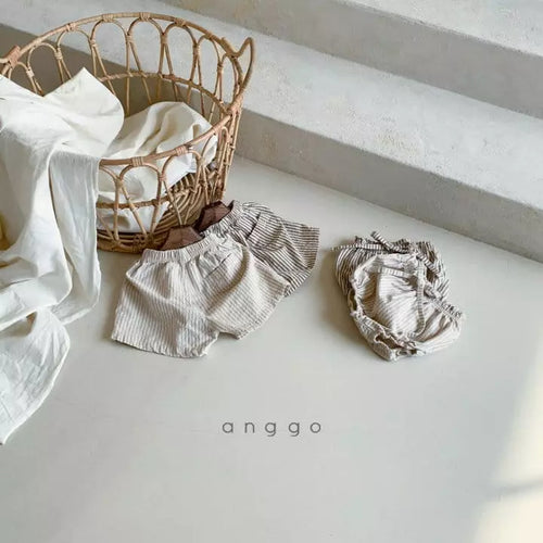 Beige and Ivory Checked Bloomer