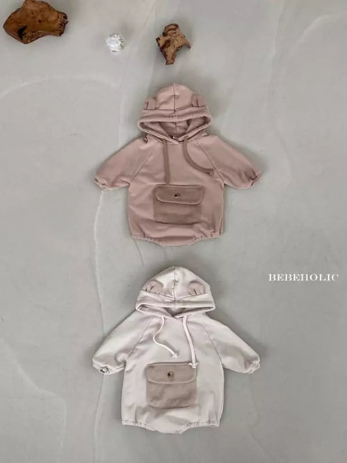 Ivory Hooded Sweatshirt Romper