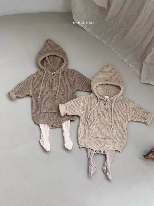 Hooded Knit Romper