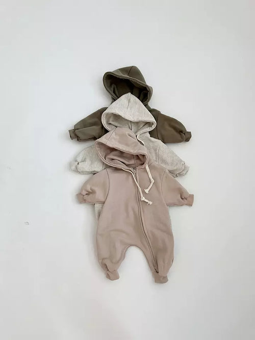 Hooded One Piece Beige