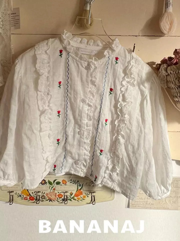 Floral White Blouse