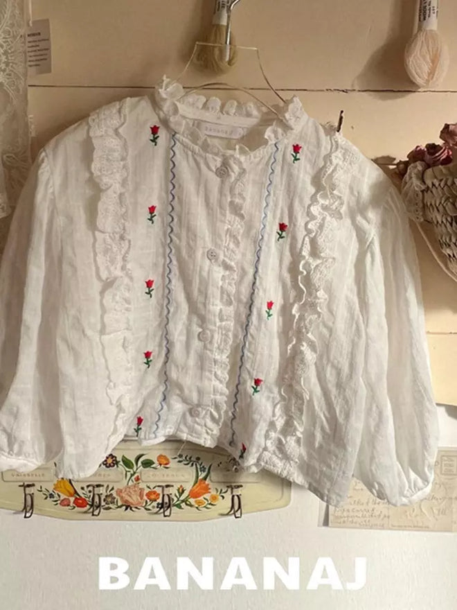 Floral White Blouse