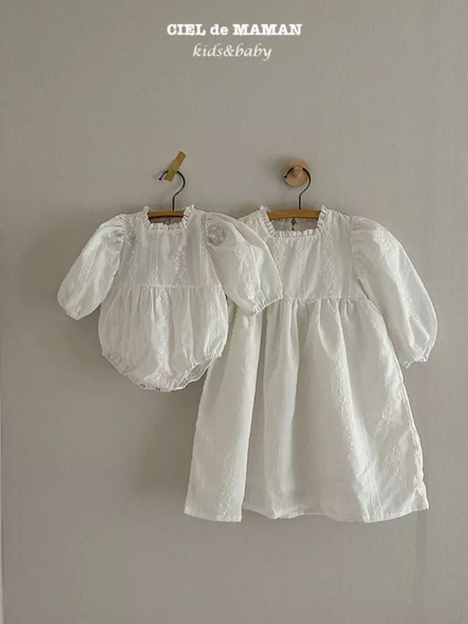 Embroided Lace White Bodysuit