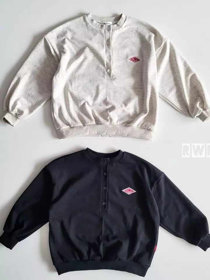 Button Down Sweat - Black