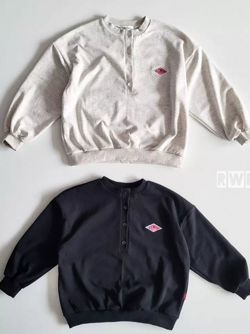 Button Down Sweat - Black