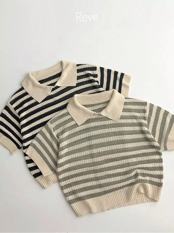 Short Sleeves Knit Tee - Black