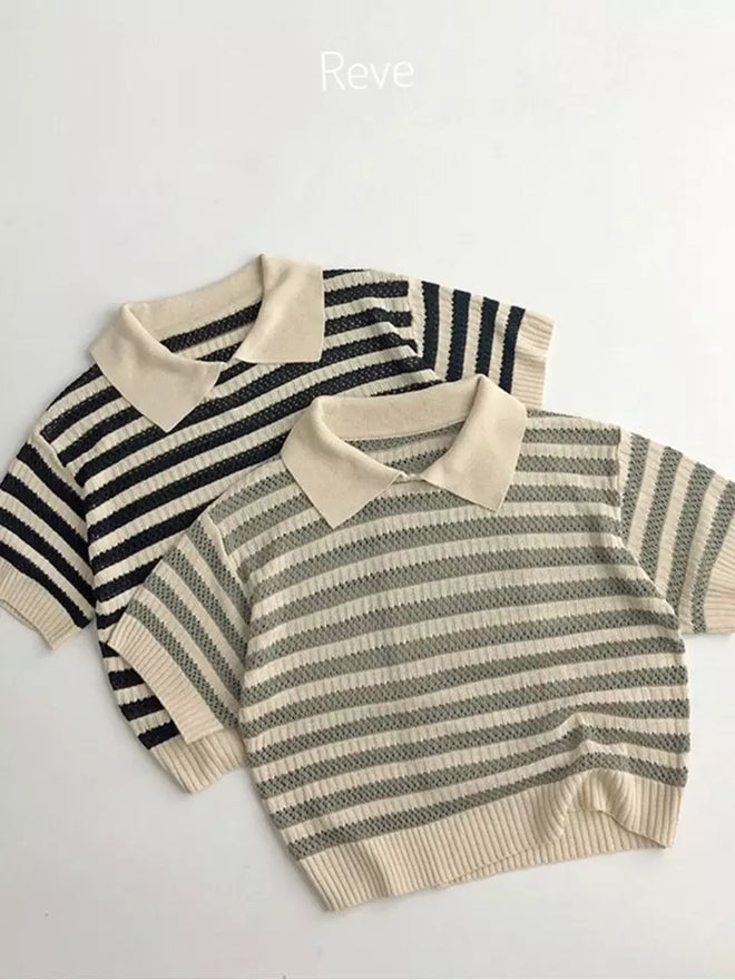 Short Sleeves Knit Tee - Black