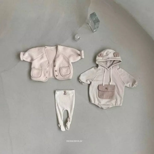 Ivory Hooded Sweatshirt Romper