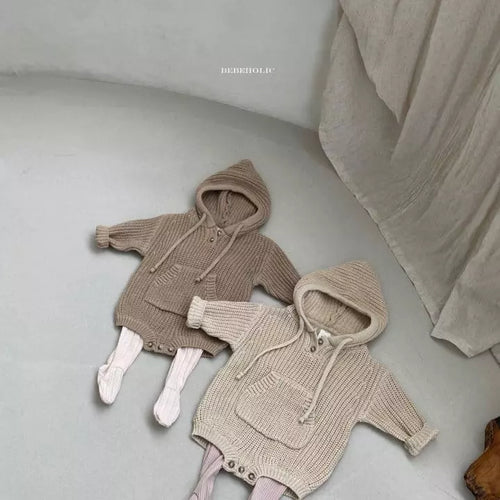 Hooded Knit Romper