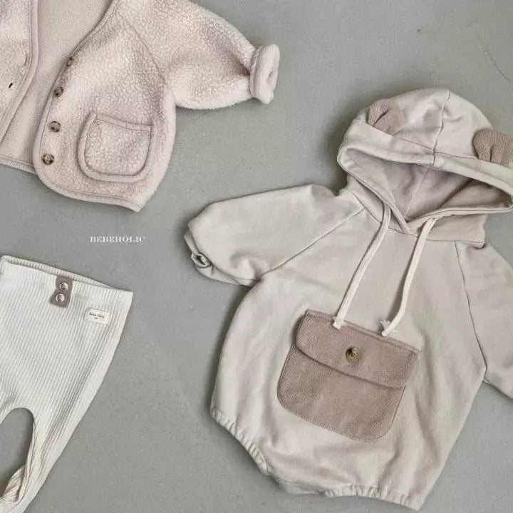 Ivory Hooded Sweatshirt Romper