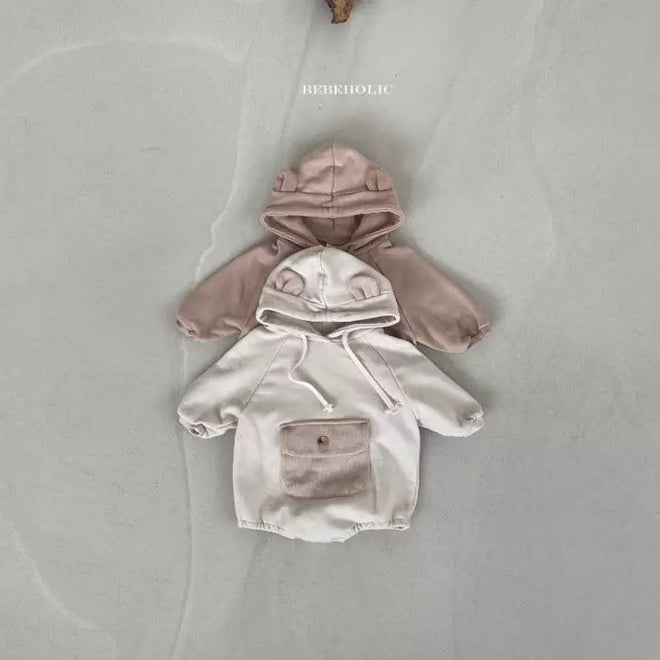 Ivory Hooded Sweatshirt Romper