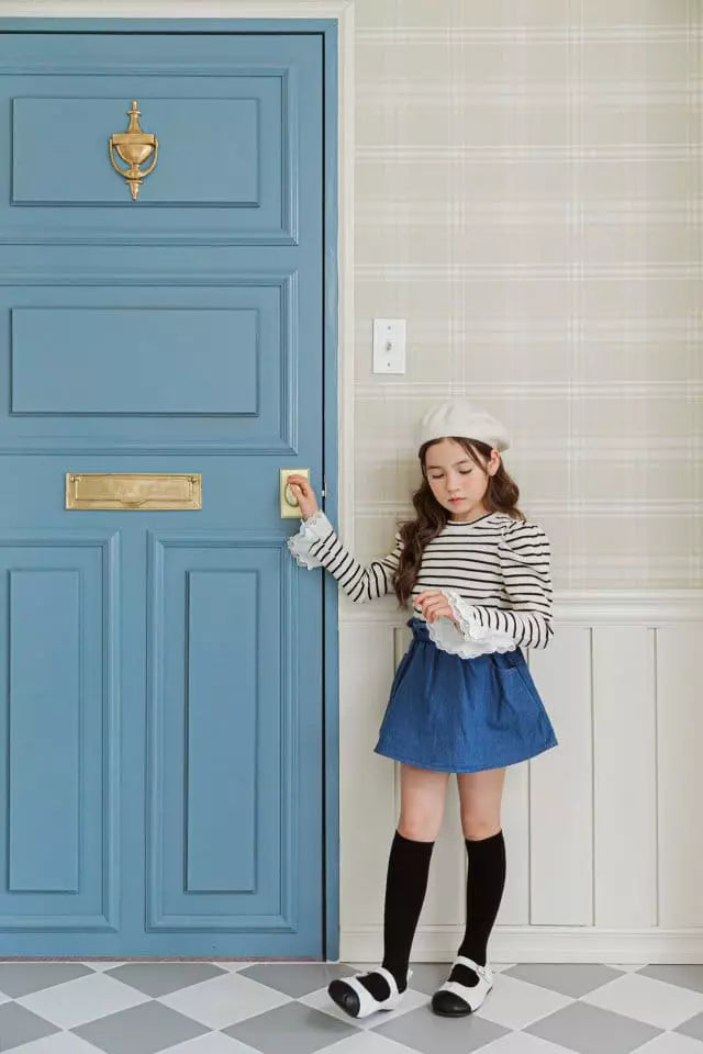 Denim Skirt Dark Blue