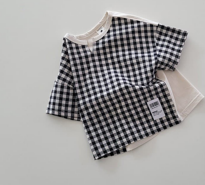 Black Check Short Sleave
